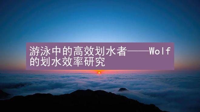 游泳中的高效划水者——Wolf的划水效率研究