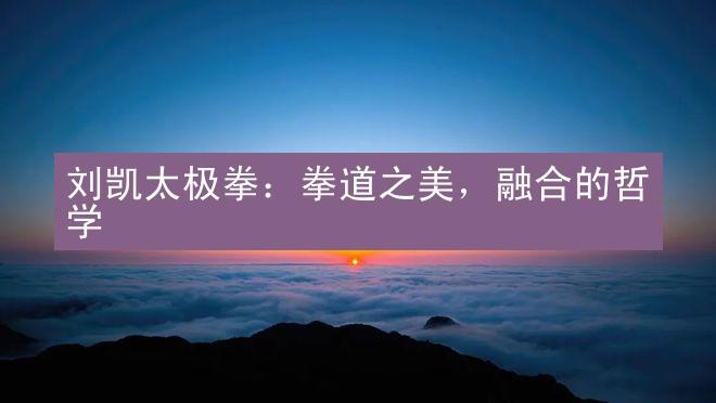 刘凯太极拳：拳道之美，融合的哲学